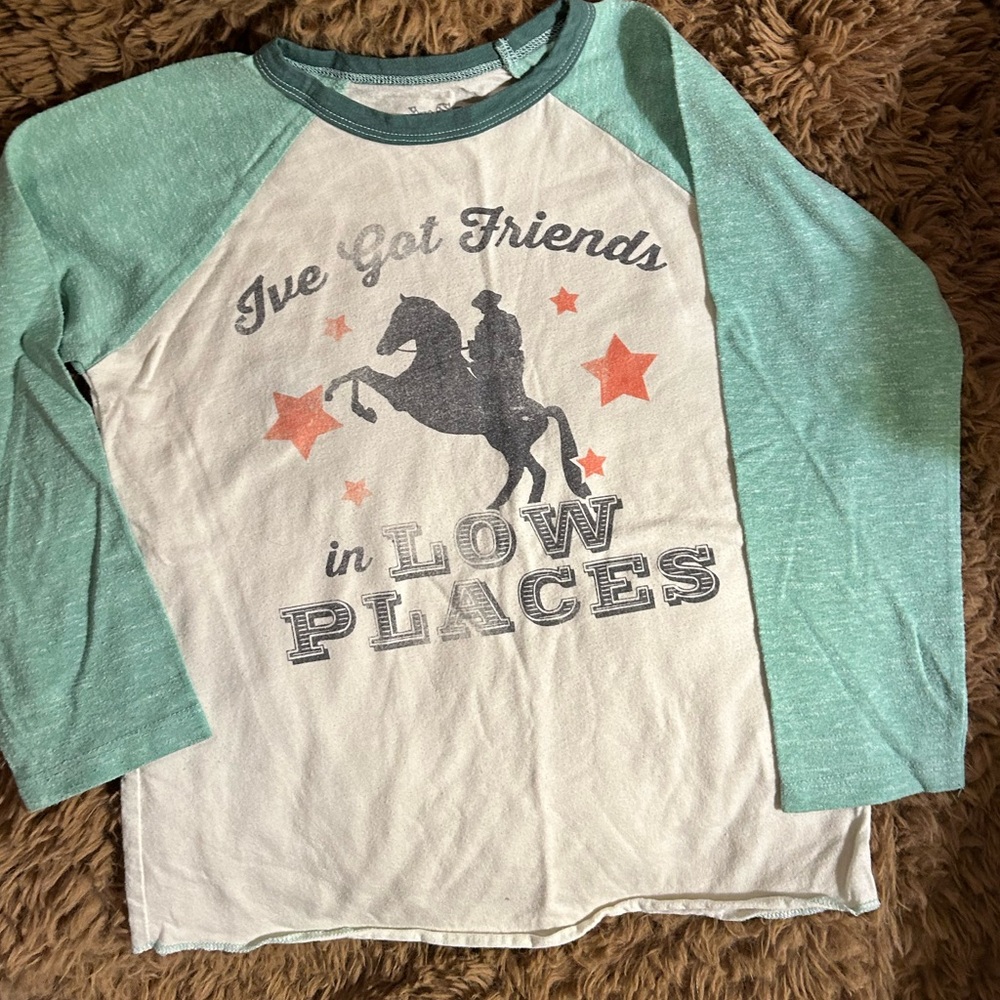 Kids ROWDY SPROUT RAGLAN T SHIRT “I’ve Got Friends in Low Places” Size 6